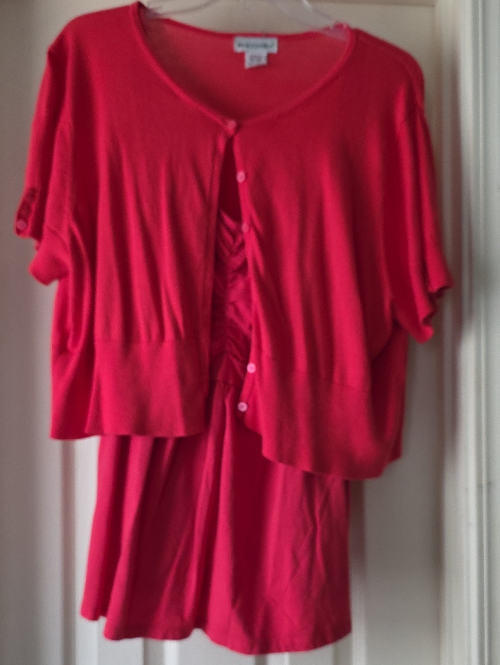 Jessica London Red-Pink Two-Piece tank Set